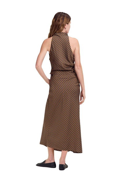 Jean Skirt in Pecan/Navy