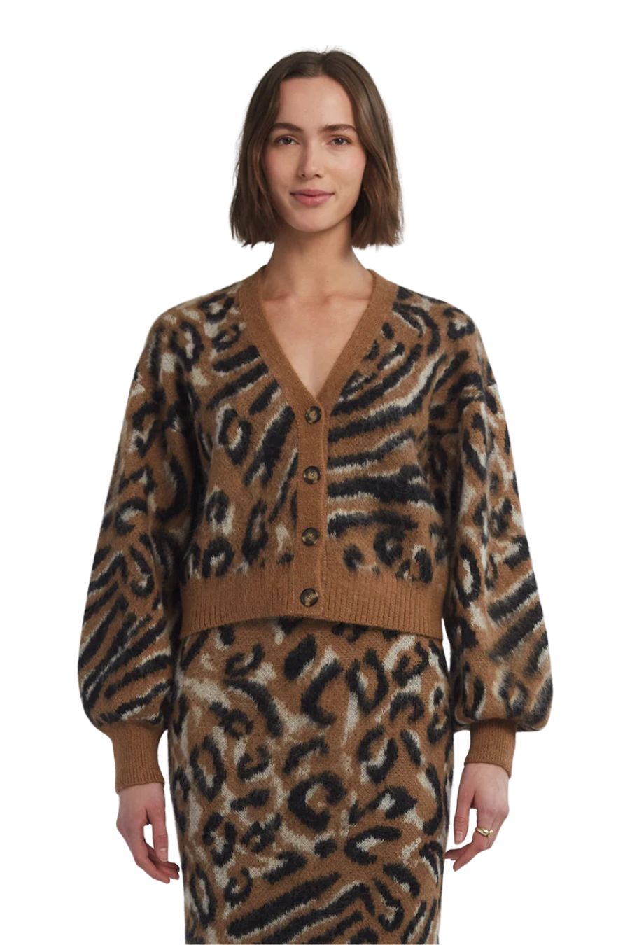 Aviana Cardi Camel/Black/Ivory Combo