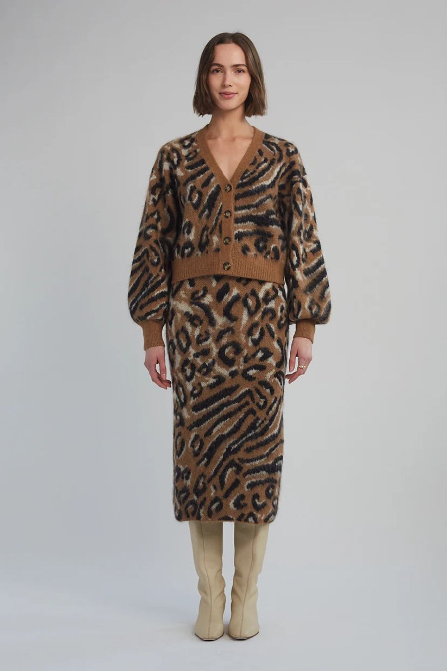 Aviana Cardi Camel/Black/Ivory Combo