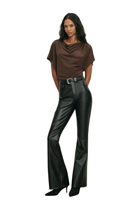 Beverly High Rise Skinny in Black Leather