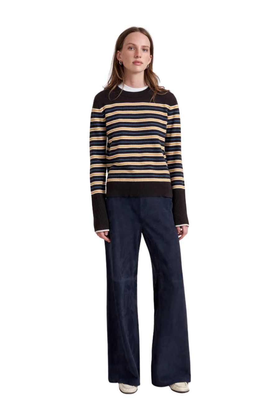 Lean Lines Sweater in Chocolate/Cream