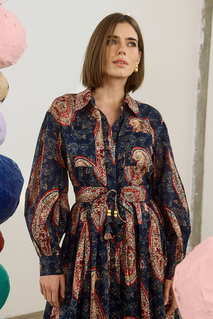 Tenley Dress in Twilight Paisley