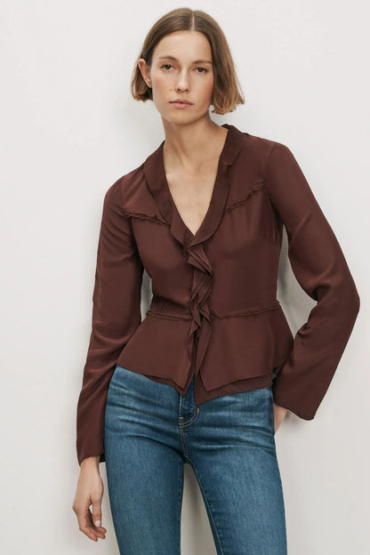 Loralynn Blouse in Burgundy