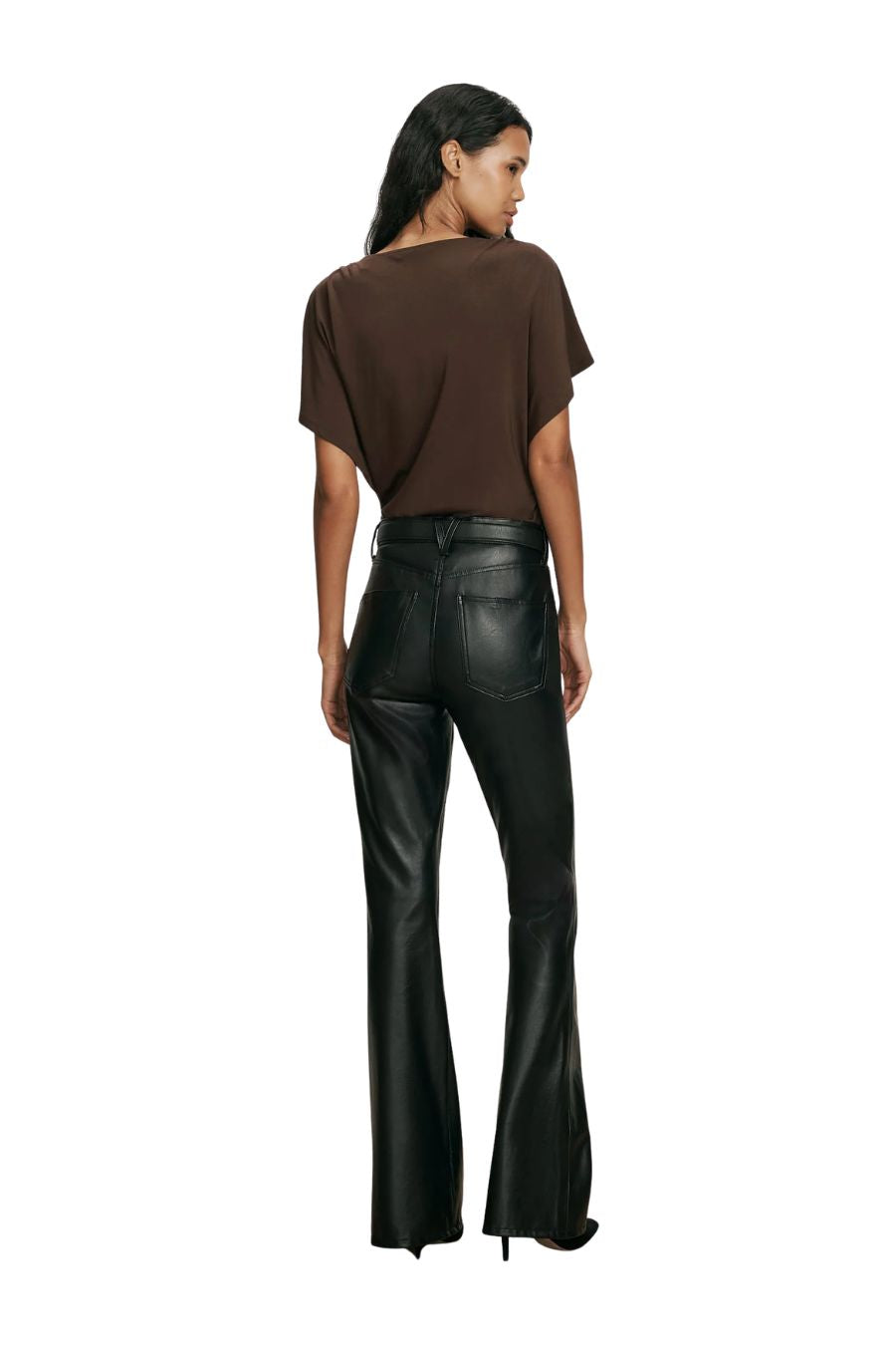 Beverly High Rise Skinny in Black Leather