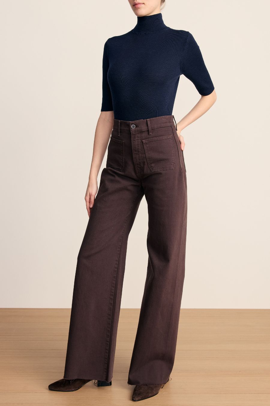 Grant Pant with Patch Pockets in Espresso