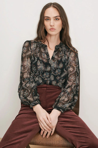 Ashlynn Blouse in Black Multi