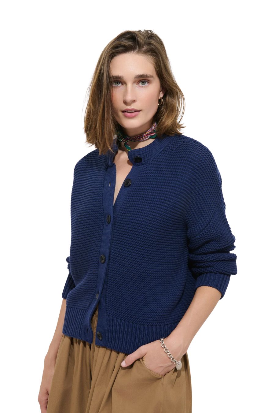 Nico Chunky Cardigan in Midnight Navy