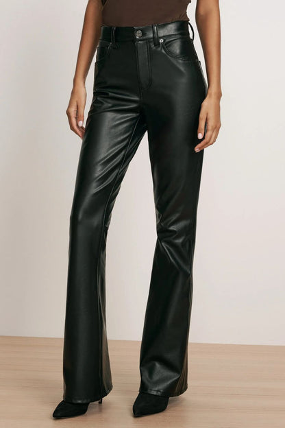 Beverly High Rise Skinny in Black Leather