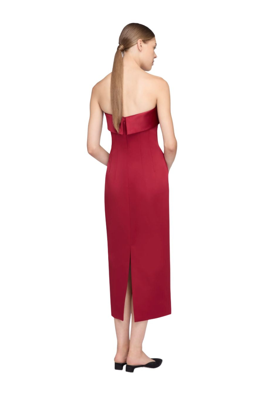 Keeley Dress in Red Duchesse Satin