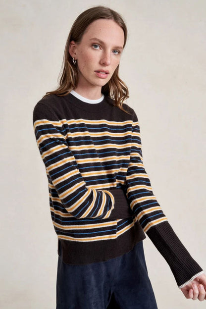 Lean Lines Sweater in Chocolate/Cream