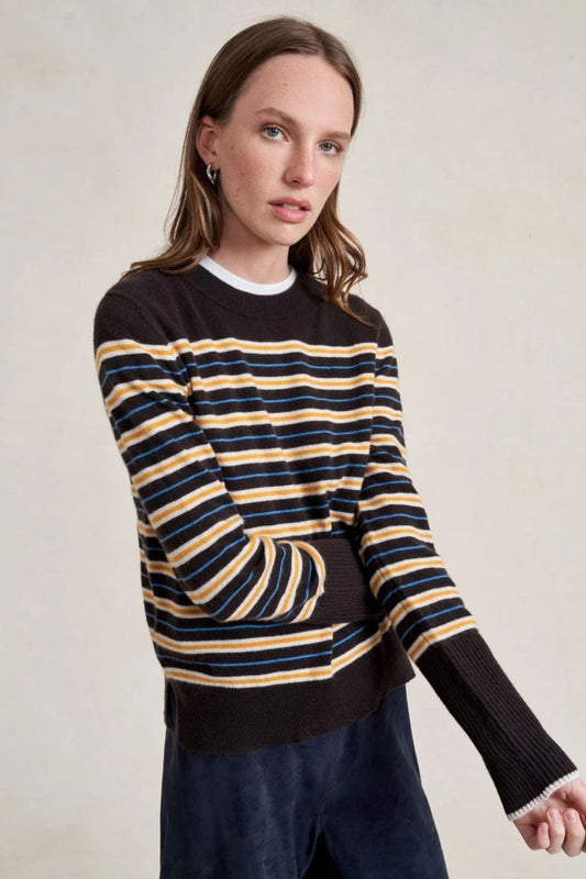 Lean Lines Sweater in Chocolate/Cream