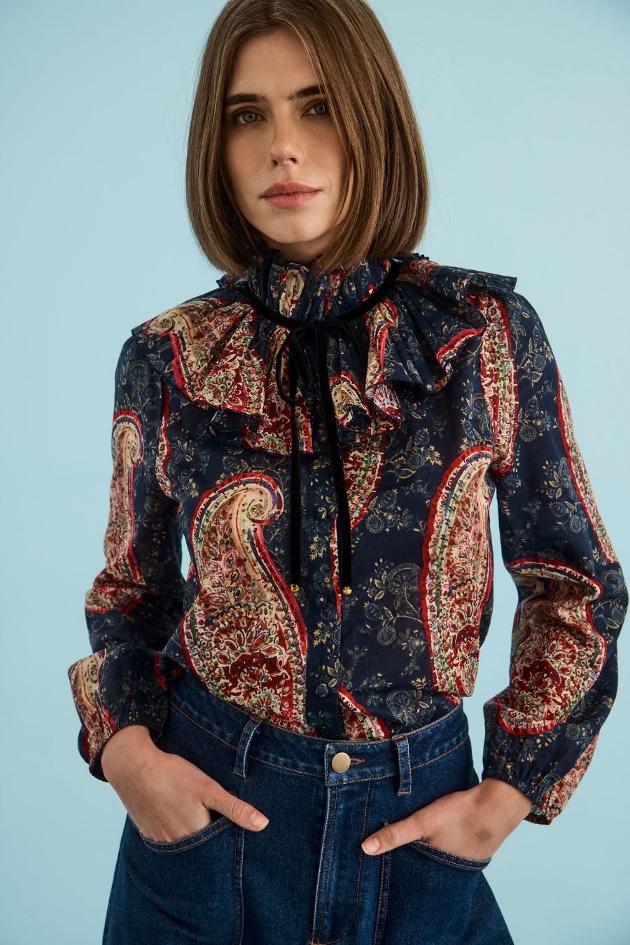 Eloise Top in Twilight Paisley
