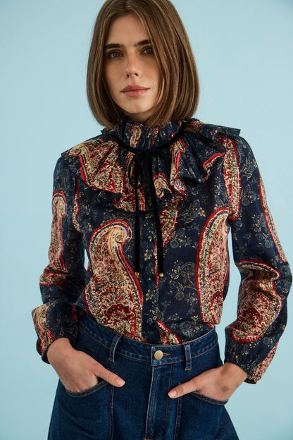 Eloise Top in Twilight Paisley