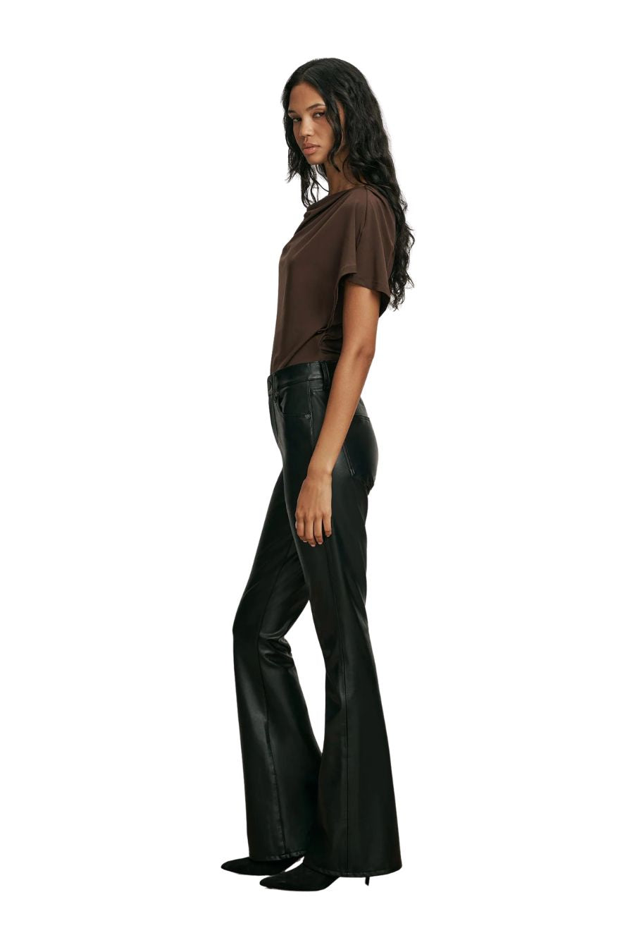 Beverly High Rise Skinny in Black Leather