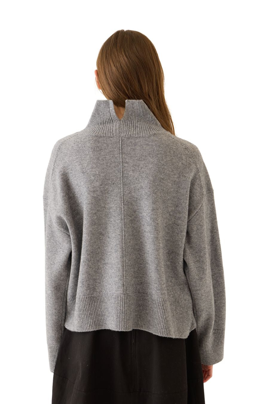 Enid Turtleneck Sweater in Ash Grey