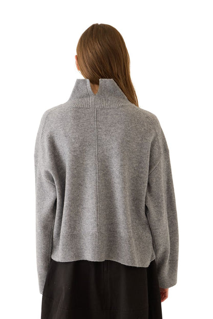Enid Turtleneck Sweater in Ash Grey