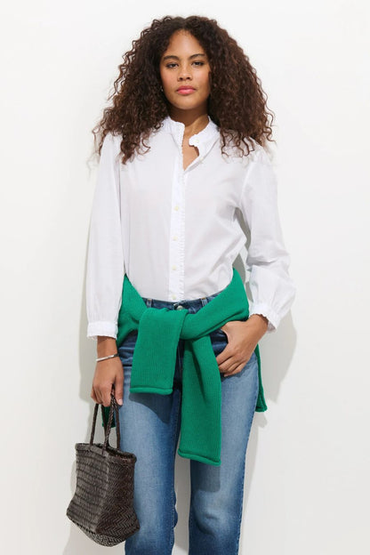 Chantilly Ruffle Shirt in White