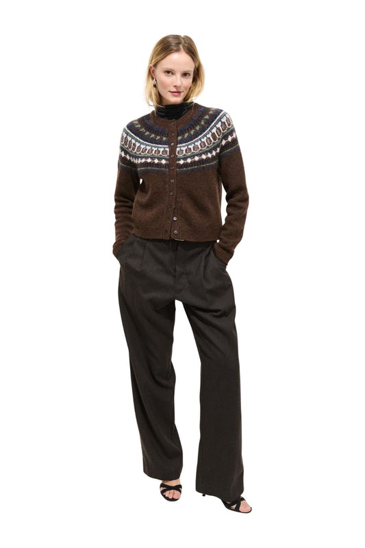 Charlotte Fairisle Sweater in Chestnut