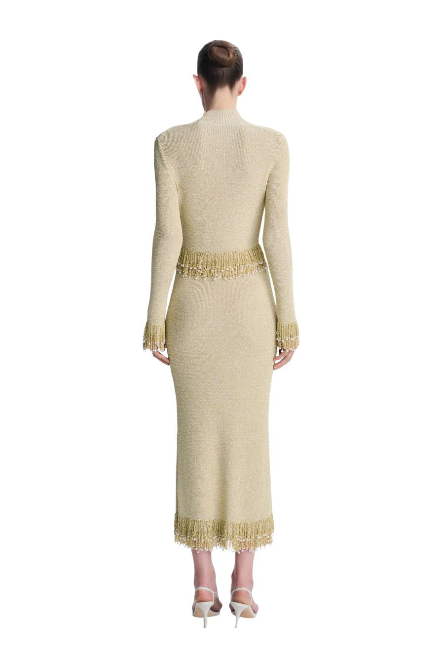Tali Pearl Fringe Top in Gold