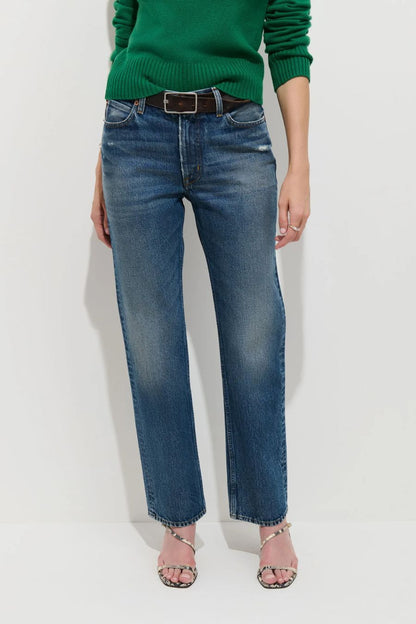 Jane Mid Rise Straight Jean in Eze Wash