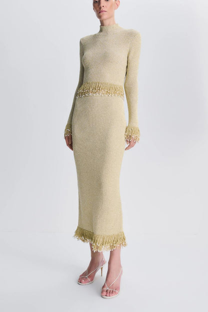 Zeni Midi Skirt in Gold