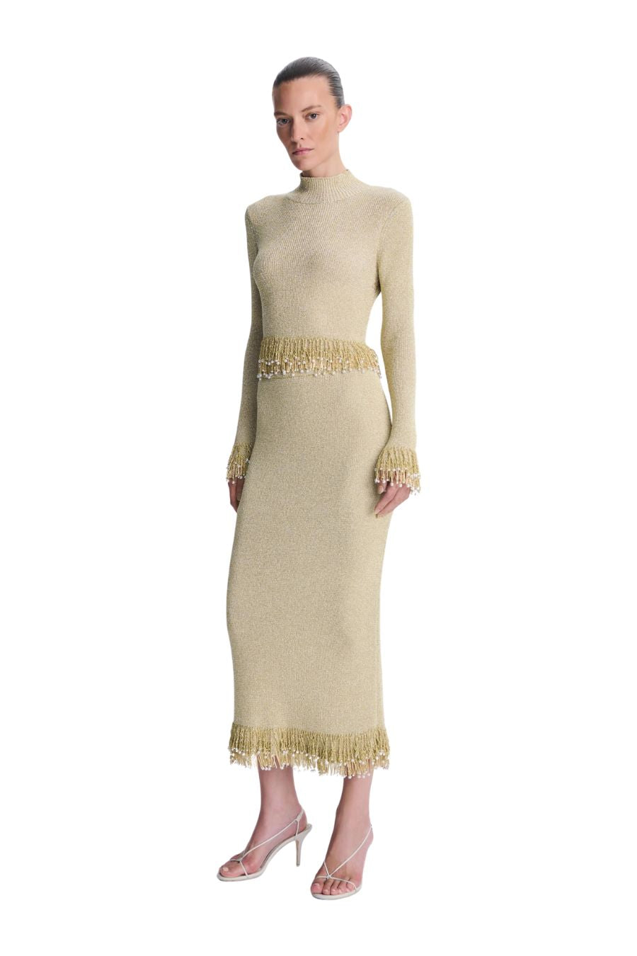 Tali Pearl Fringe Top in Gold