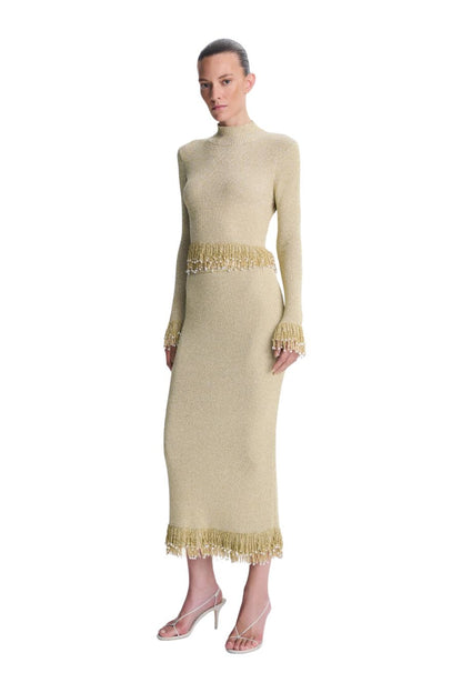 Zeni Midi Skirt in Gold