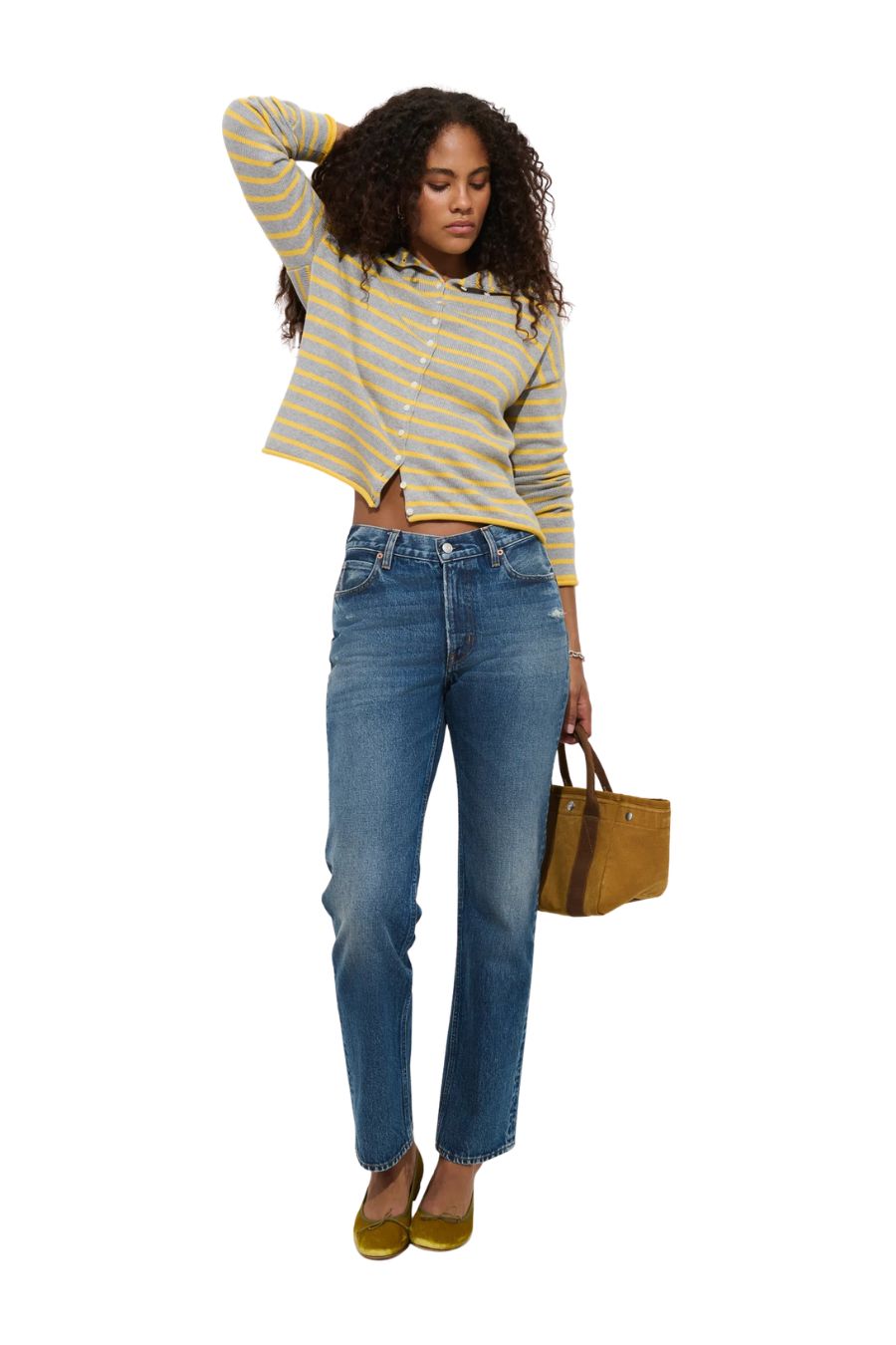 Jane Mid Rise Straight Jean in Eze Wash