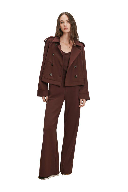 TS Cropped Conneley Trench in Burgundy