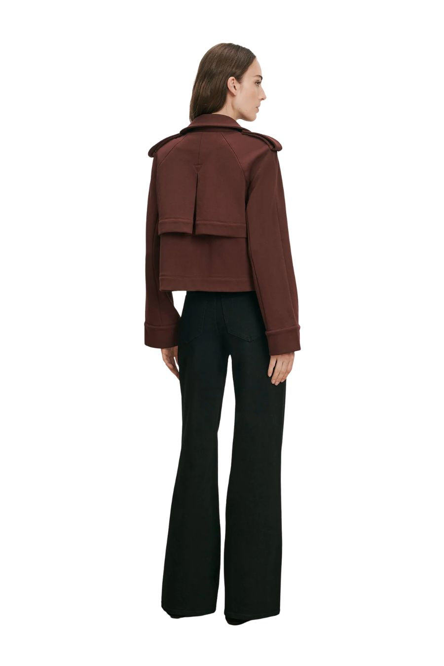 TS Cropped Conneley Trench in Burgundy
