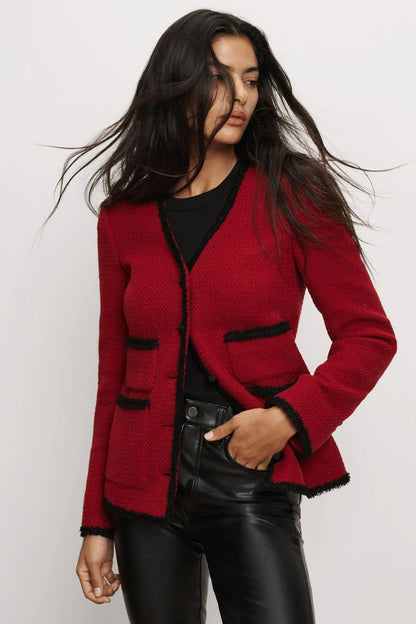 TS Cyrene Dickey Jacket in Cardinal Red/Black