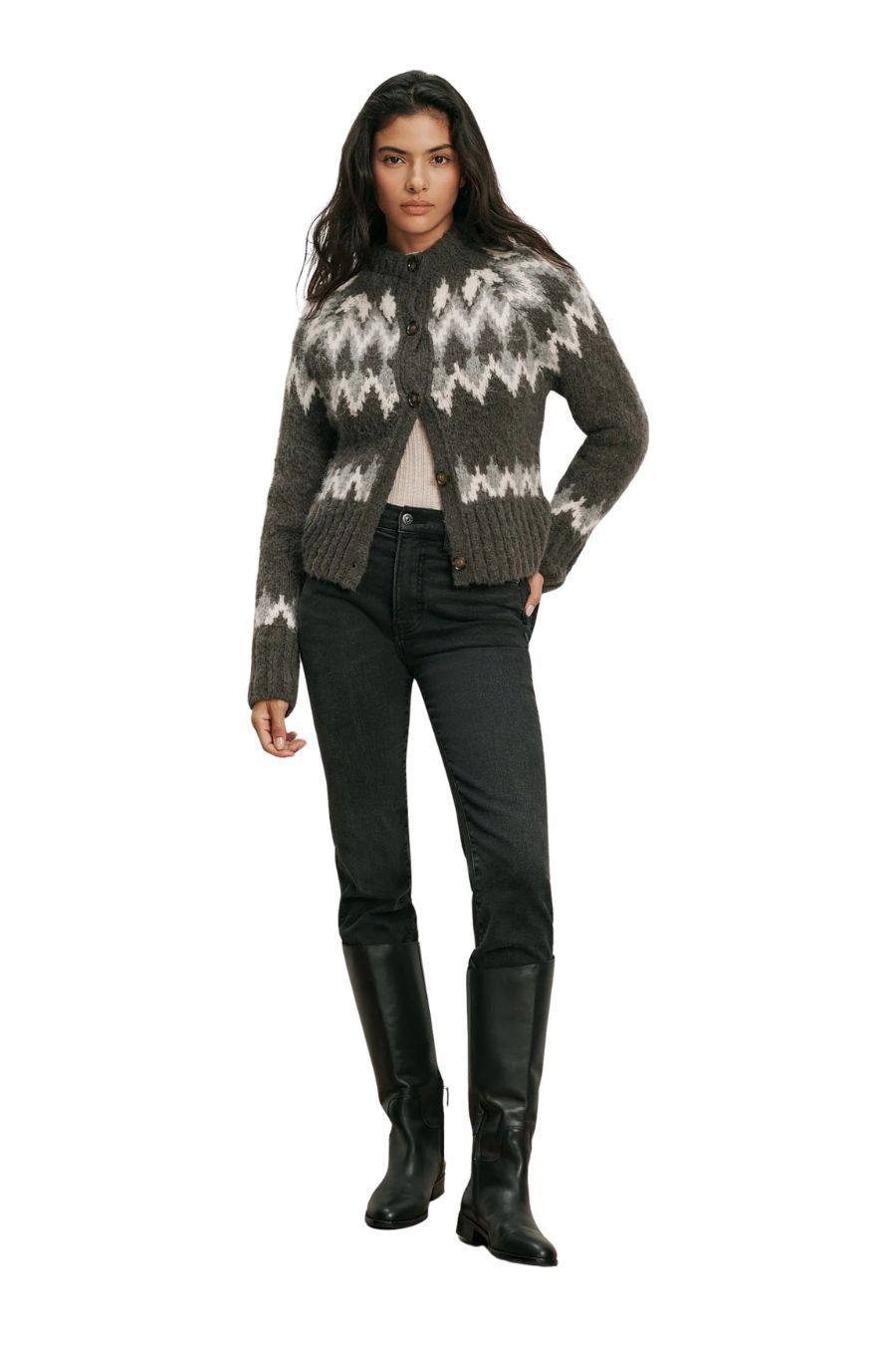 TS Christina Fairisle Cardigan in Garden Shadow Multi