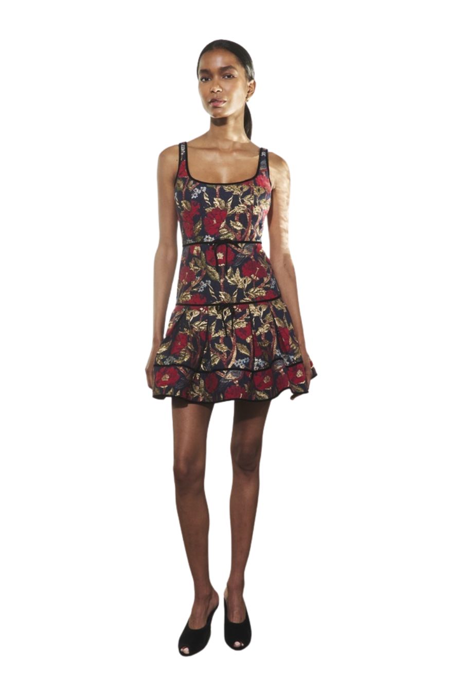 Rosalind Dress in Palais Floral Gold by Hunter Bell