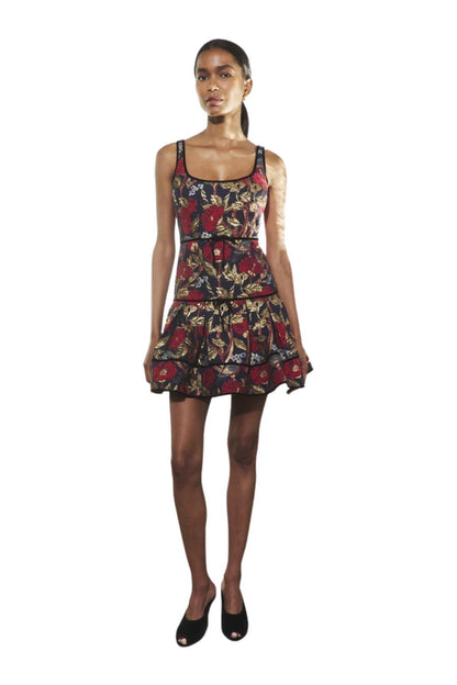 Rosalind Dress in Palais Floral Gold by Hunter Bell