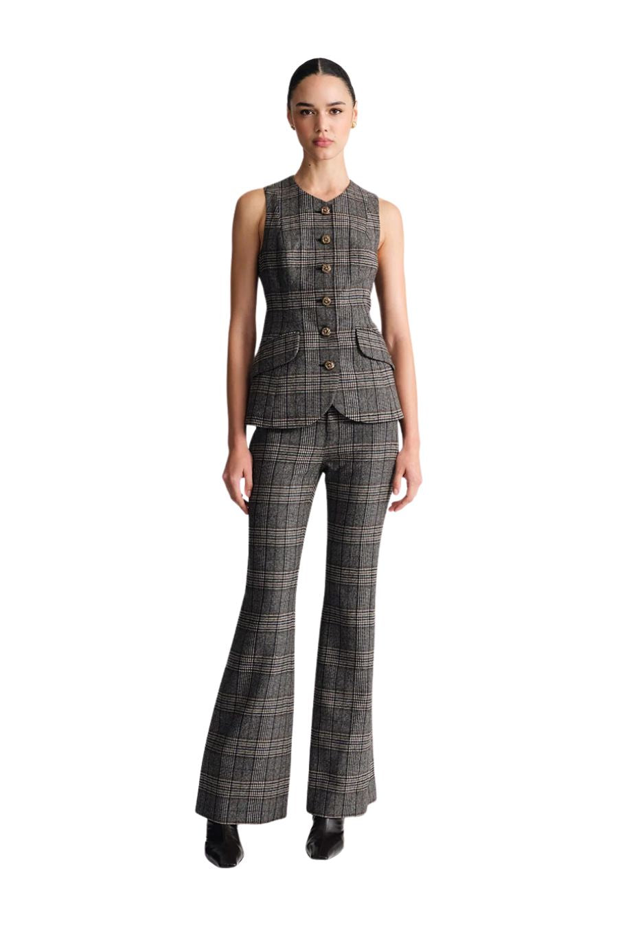 Tess Vest in Keighly Plaid Grey