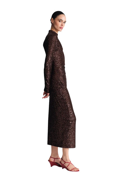 Ryan Dress in Brown Sequins by Cara Cara