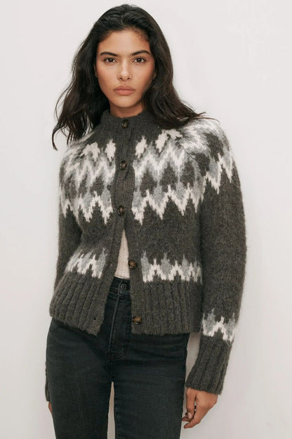 TS Christina Fairisle Cardigan in Garden Shadow Multi