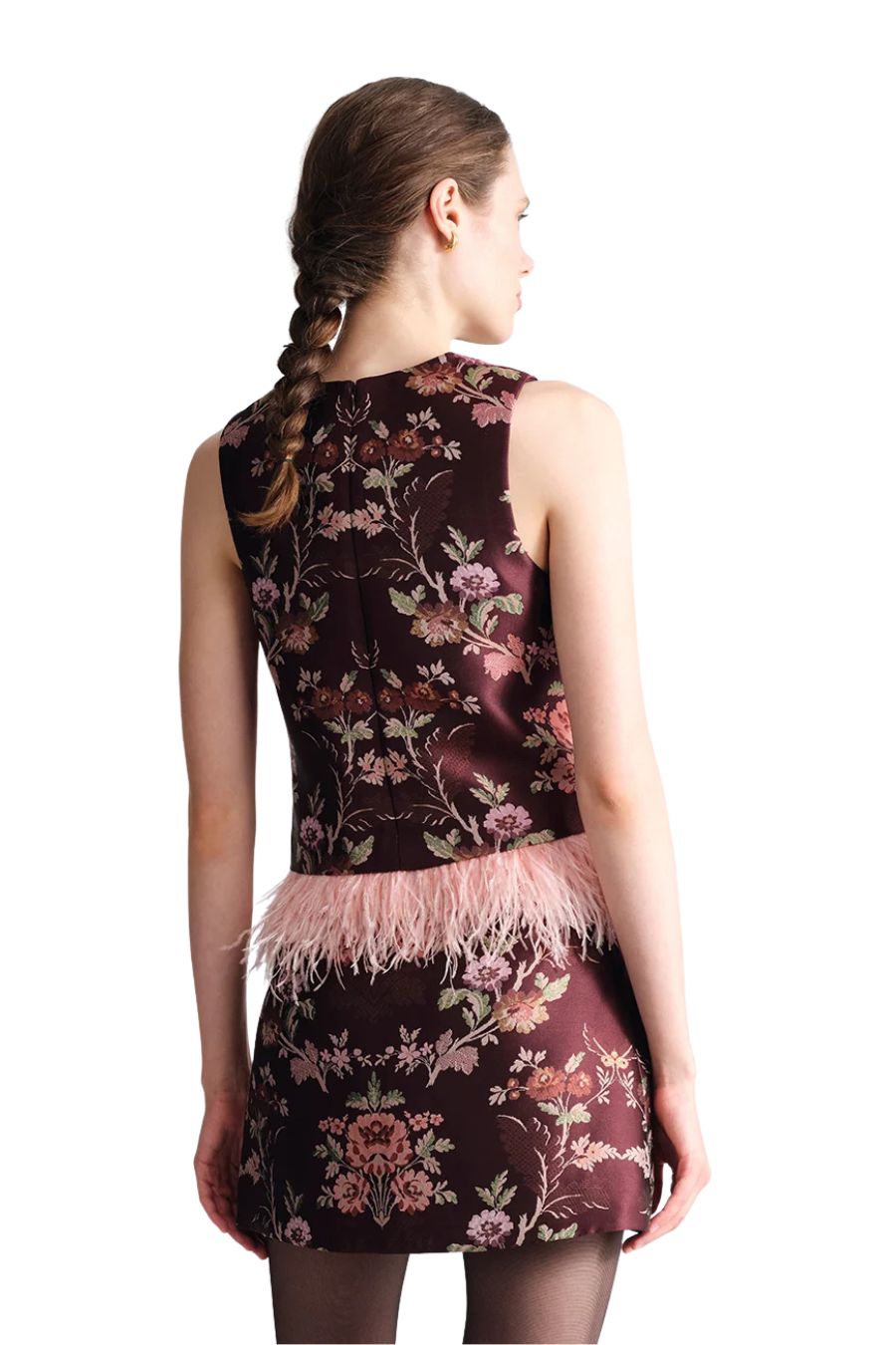 Belmond Top in Trellis Jacquard Maroon