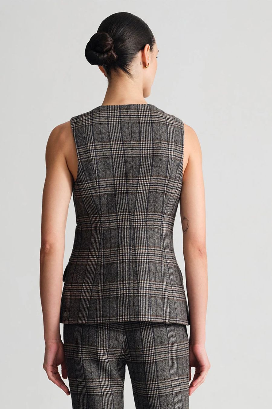 Tess Vest in Keighly Plaid Grey