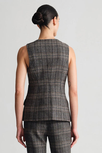 Tess Vest in Keighly Plaid Grey