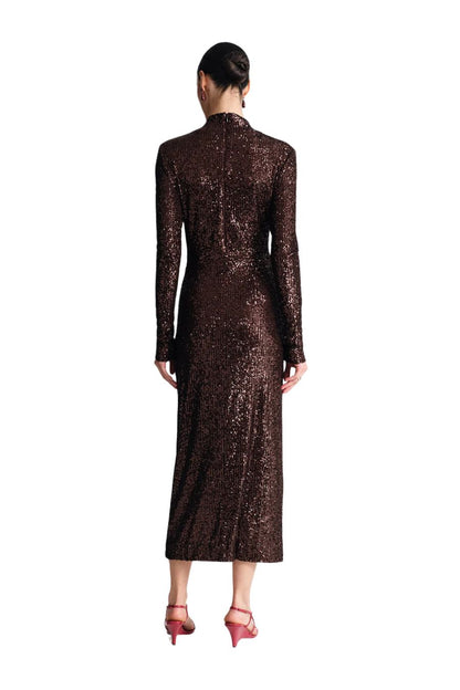 Ryan Dress in Brown Sequins by Cara Cara