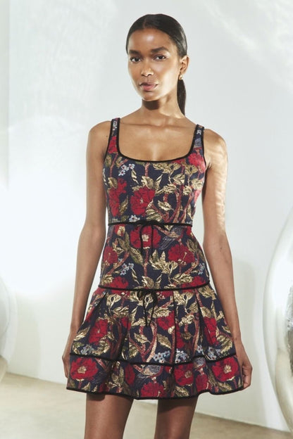 Rosalind Dress in Palais Floral Gold by Hunter Bell
