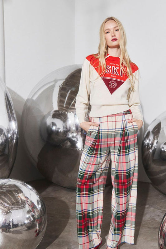 Ridley Pant in Kensington Plaid Crimson
