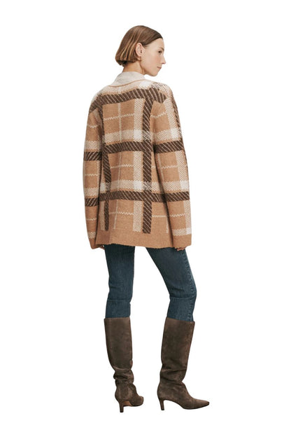 TS Covey Cardigan in Camel Multi