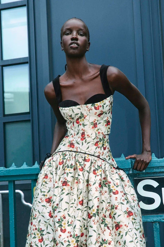 Ralston Bustier in Camellia Ivory by Hunter Bell