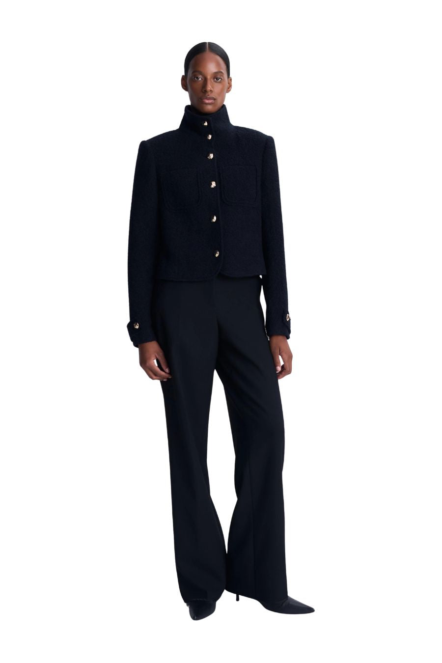 Wilcox Textured Wool Jacket in Black by Simkhai