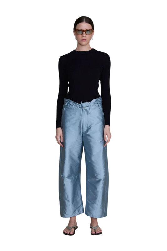 Techno Taffeta Barrel Pant in Bath Blue