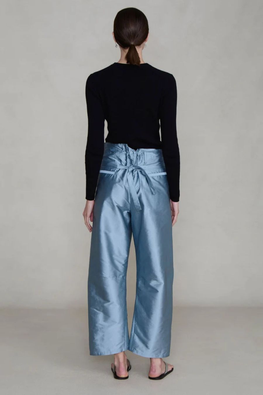 Techno Taffeta Barrel Pant in Bath Blue