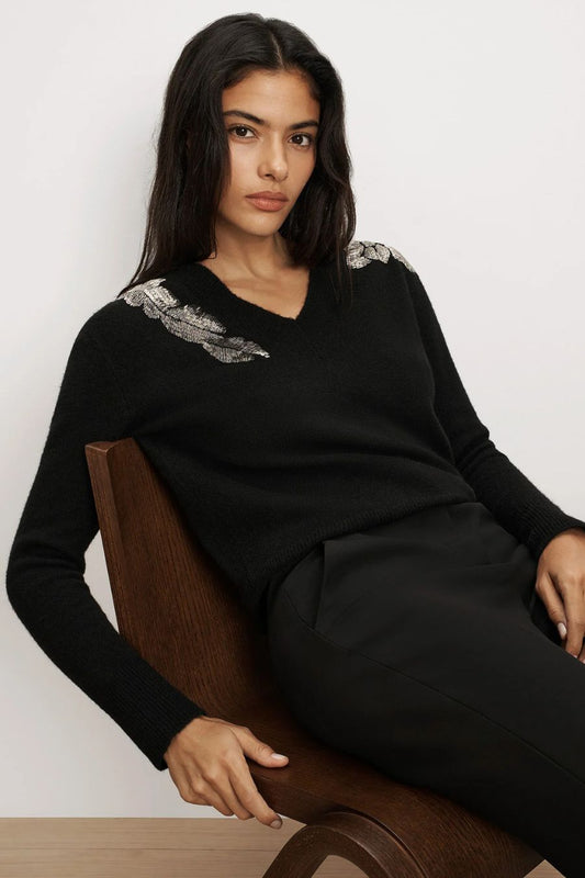 Saelith Embellished Pullover in Black