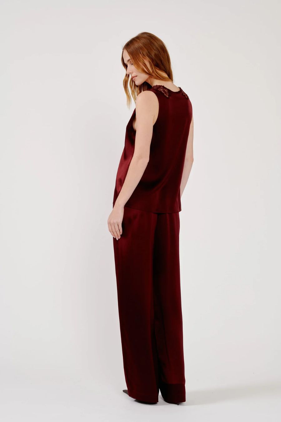 Brynn High Rise Wide Leg in Cabernet